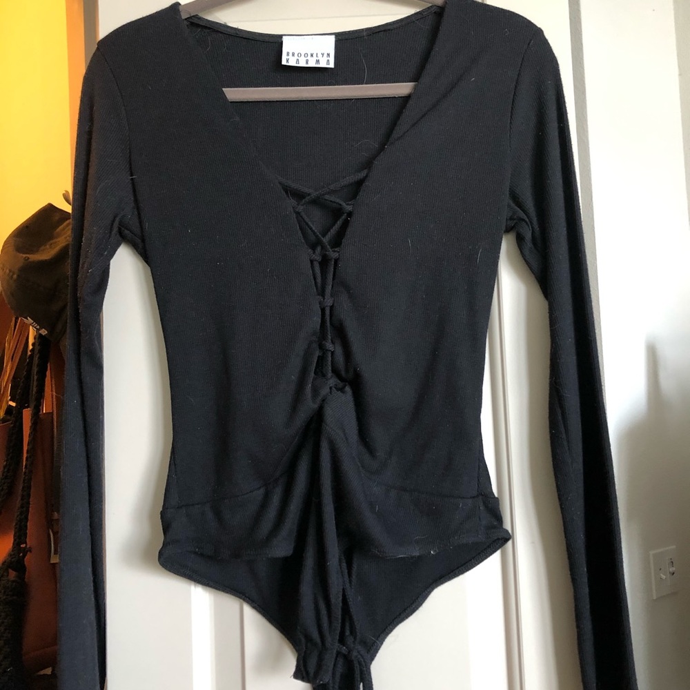 Lace up body suit